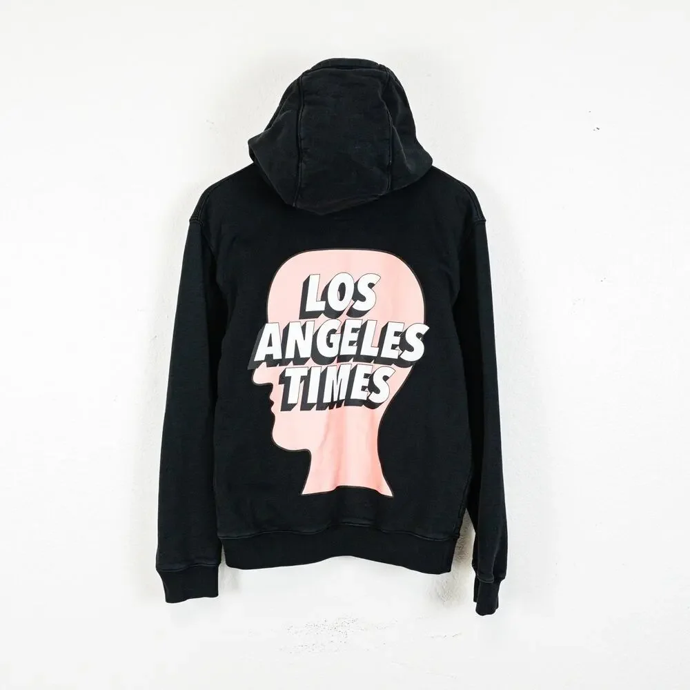 Brain Dead x Los Angeles Times Hoodie in Black cotton fleece sz Small